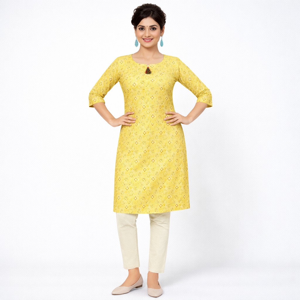 Hex Design Print Kurti