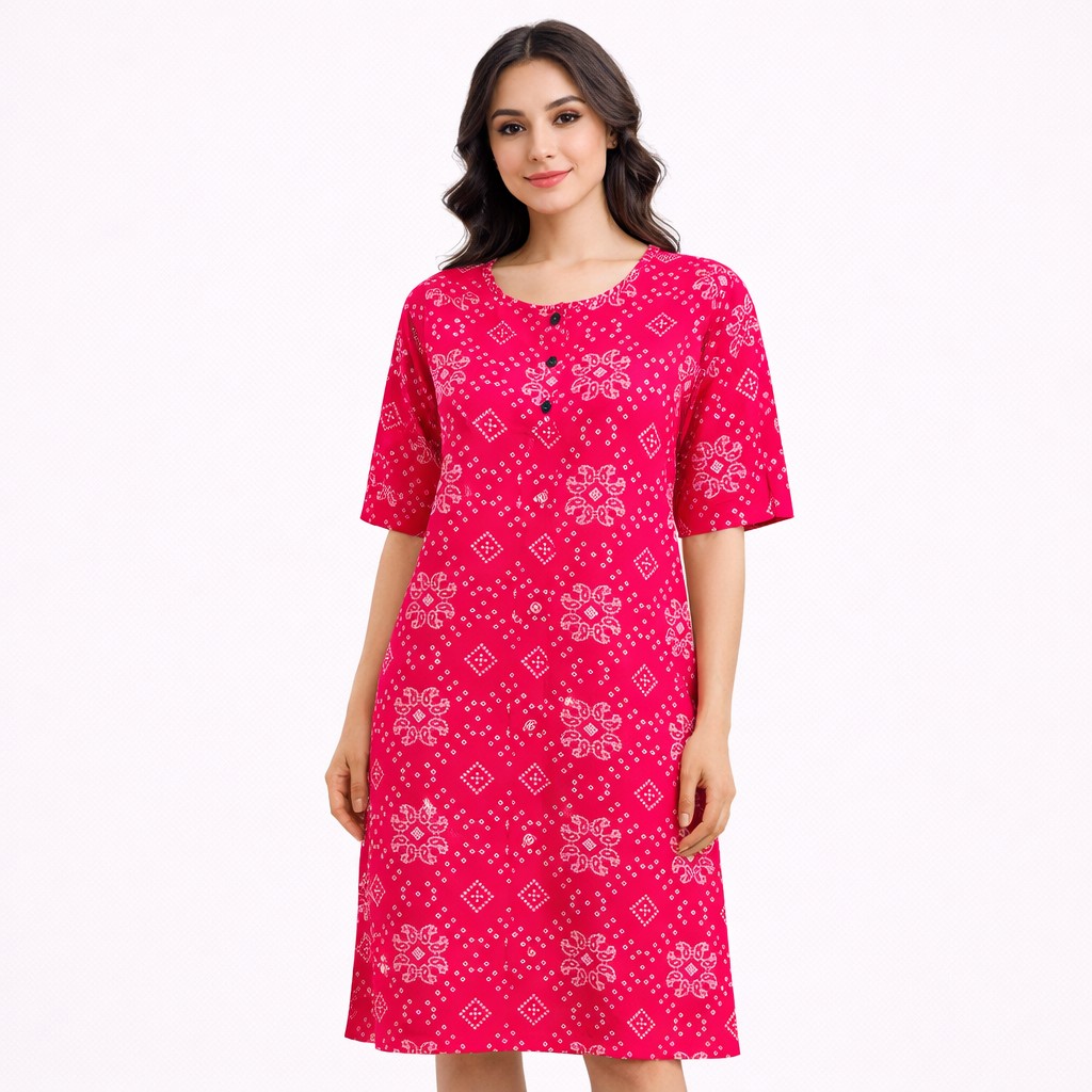 Reyon Print Checkered Kurti | Fit Kurti for Daily Wear